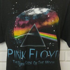 Pink Floyd Dark Side Of The Moon T Shirt Black Large Rainbow Prism Earth Galaxy